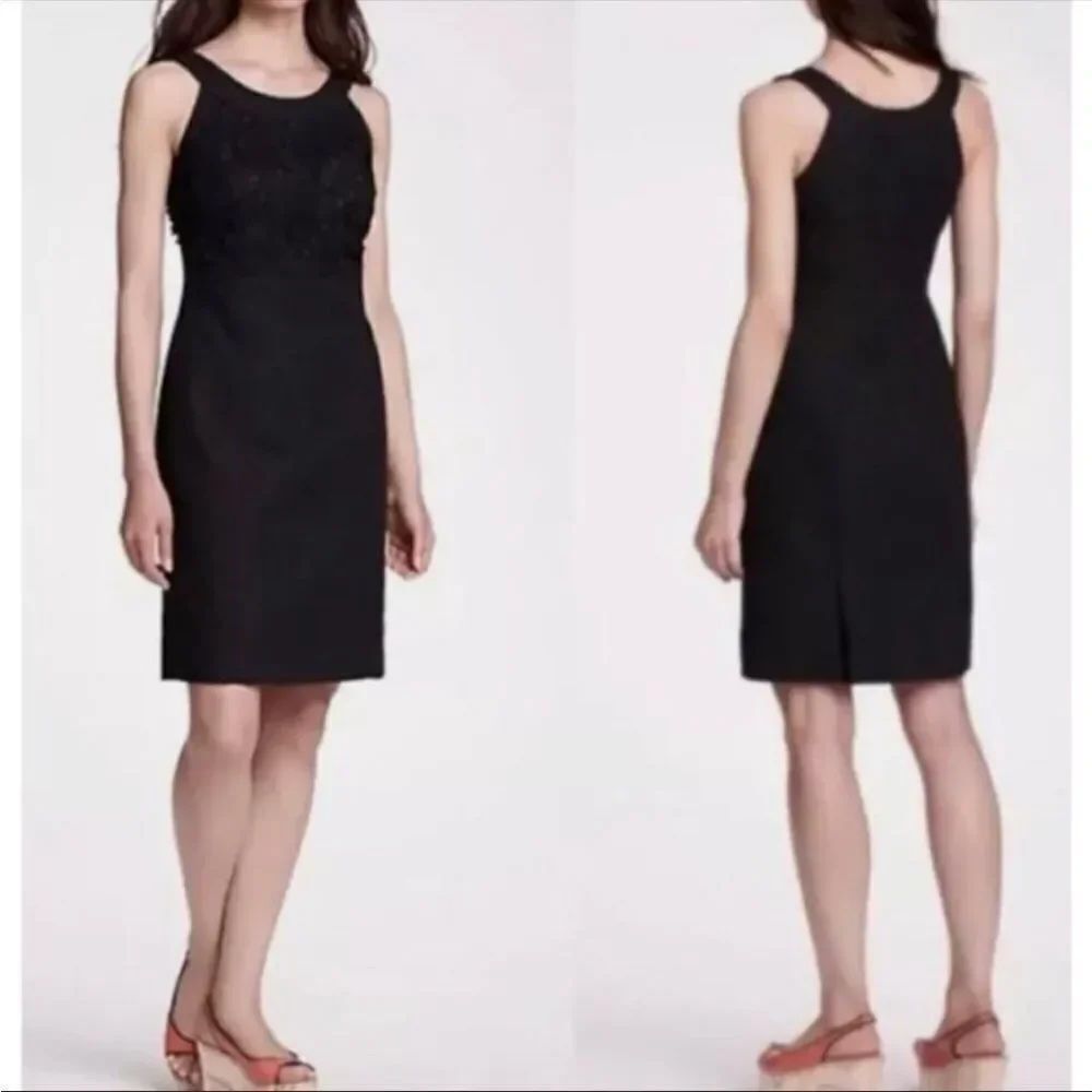 ANTHROPOLOGIE | POSTMARK Oleander Black Linen Blend Dress NEW Women’s Size 12